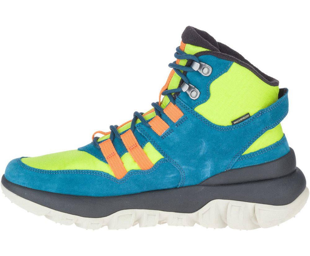 Merrell Boots Blue/Green - ATB Mid Polar Waterproof - Mens 73CKPWLAG